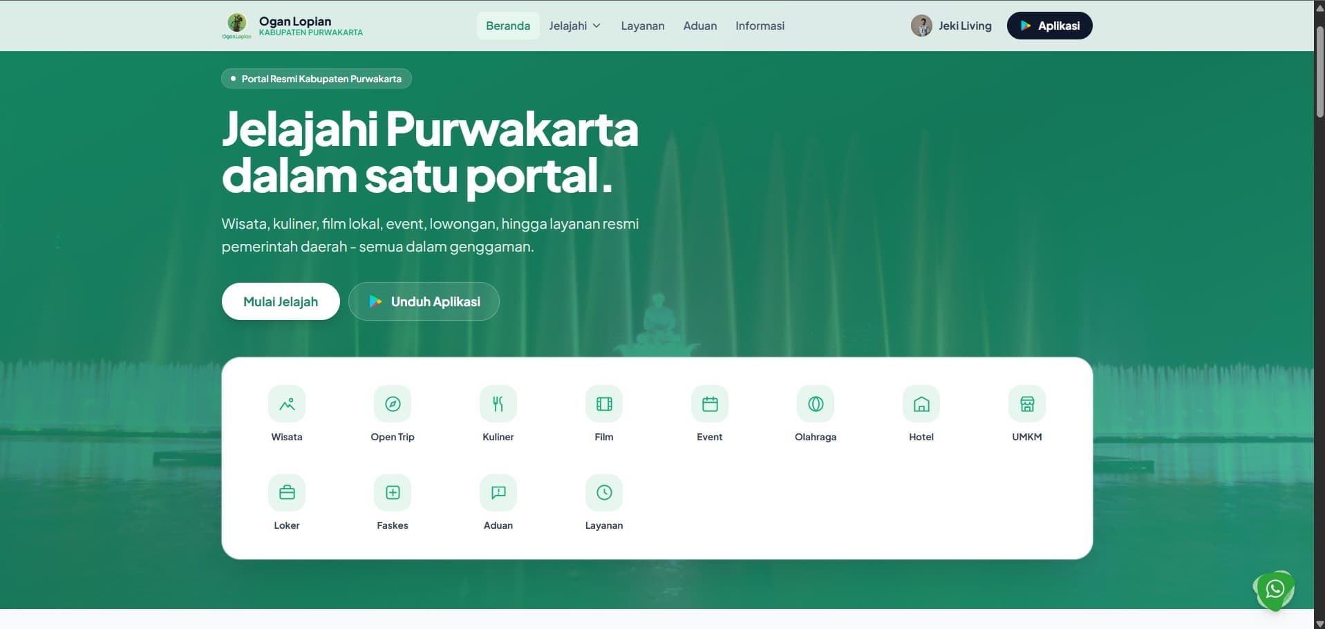 Ogan Lopian Web Portal screenshot